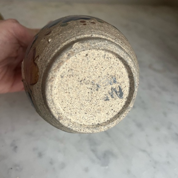 VTG 70s Hand Painted Folk Mexican Pottery Boho Ceramic Small Bud Vase Signed - Picture 4 of 8